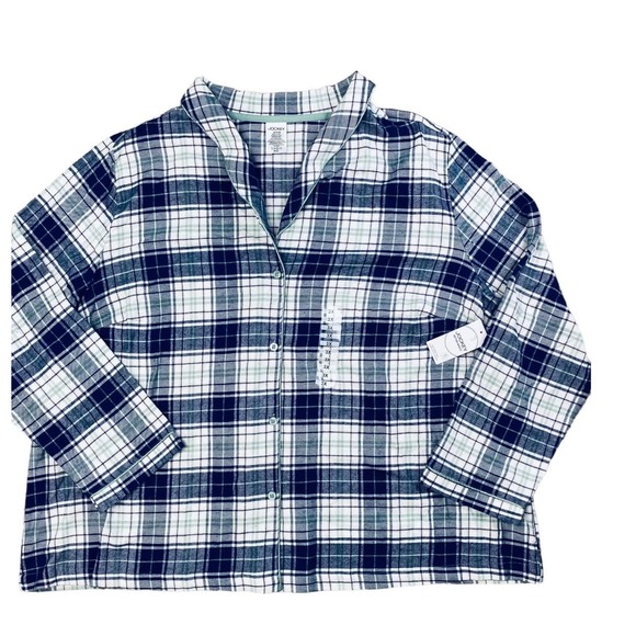 Jockey Other - Jockey Pajama Top Womens 3X Winter Dawn Long Sleeve Button Down Soft Flannel Top